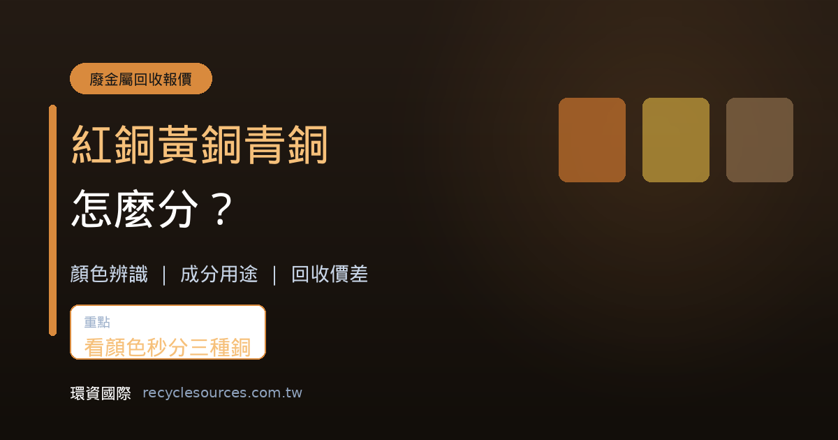 紅銅、黃銅、青銅怎麼分？辨識與回收價差一次看