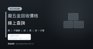 廢五金回收價格線上查詢？常見金屬一次看